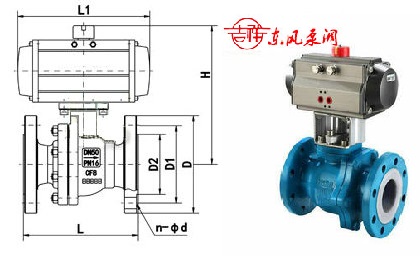 氣動襯氟球閥結構圖